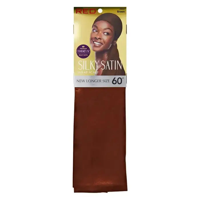 RED by Kiss Silky Satin Wrap Scarf — Brown