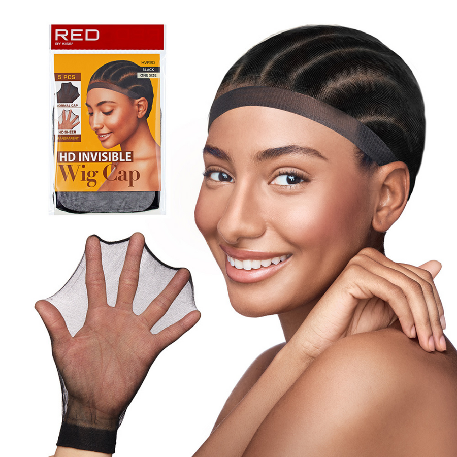 RED HD Invisible Wig Cap — Black, 5 pcs