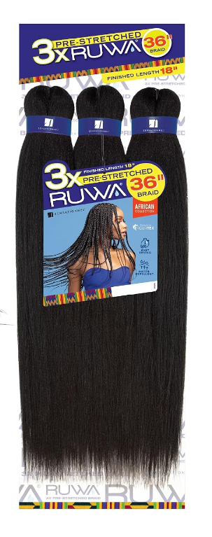 Sensationnel African Collection 3X Ruwa Pre-Stretched Braid 36″